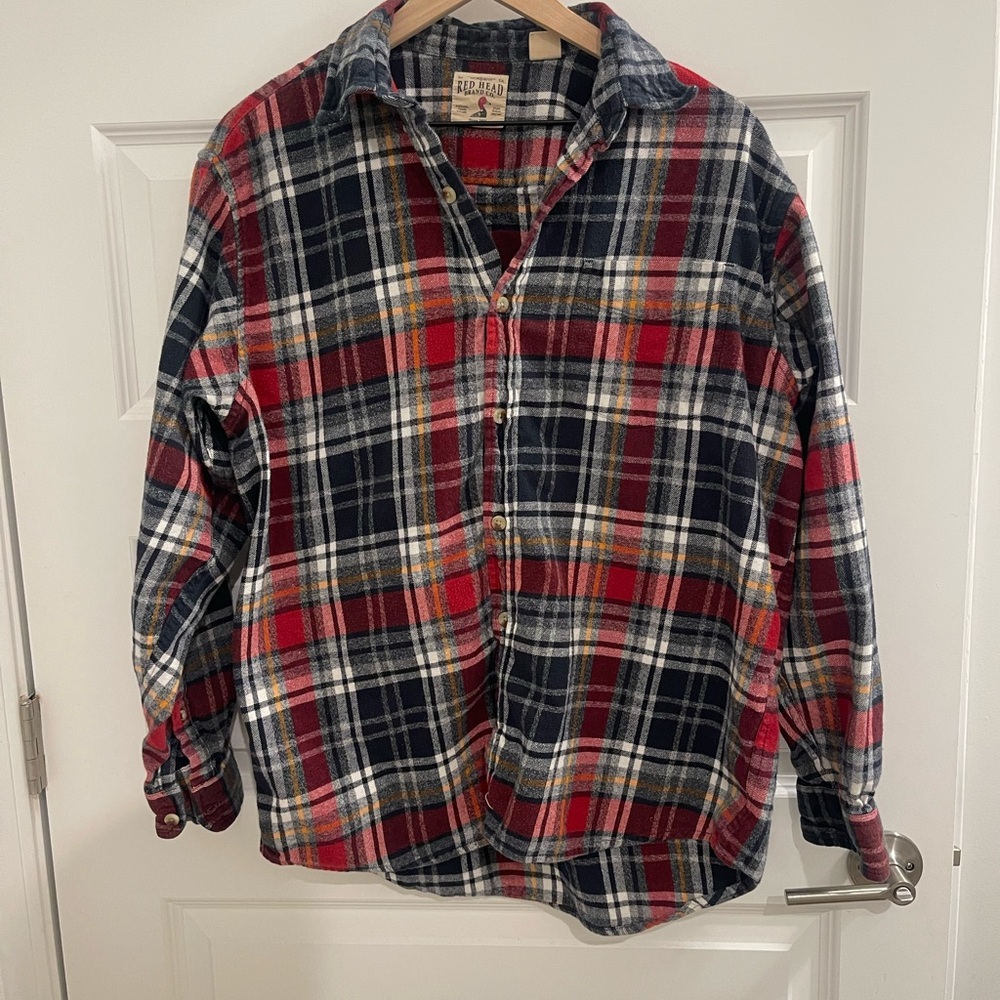 RedHead Men's Red and Blue Plaid Flannel
